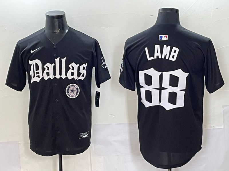 Men 2025 Nike Dallas Cowboys #88 Lamb Black 5th generation Joint Name Limited NFL Jersey 017->dallas cowboys->NFL Jersey